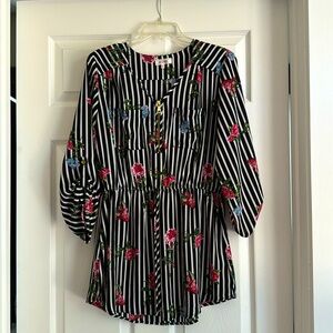 Stella Tweed 3/4 sleeve floral blouse